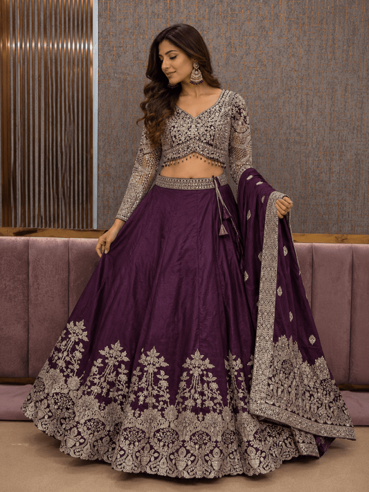 Stunning Maroon Wine Floral DL - Indian Dress House 786