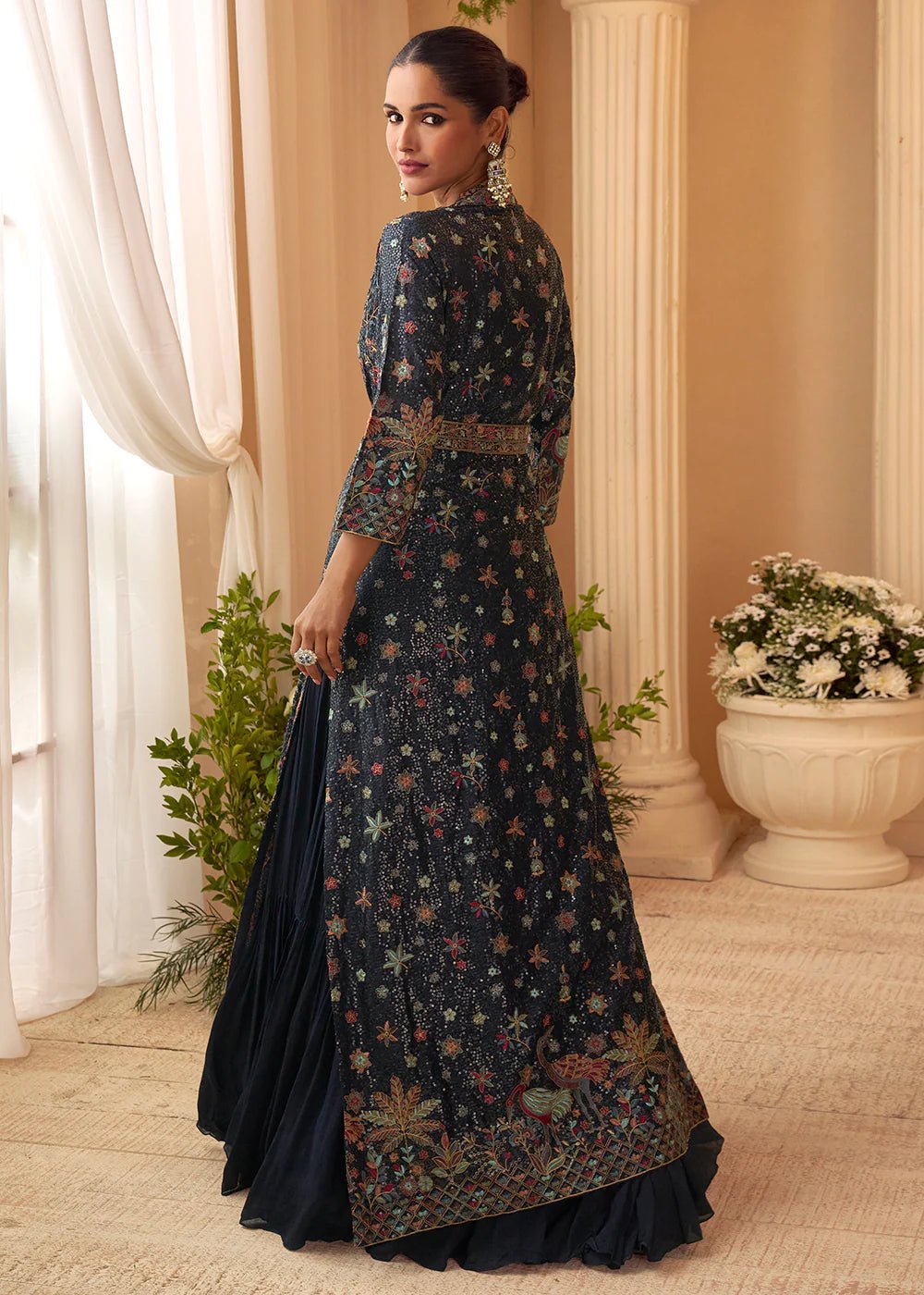 Stunning Night Blue Floral SYKJ - Indian Dress House 786