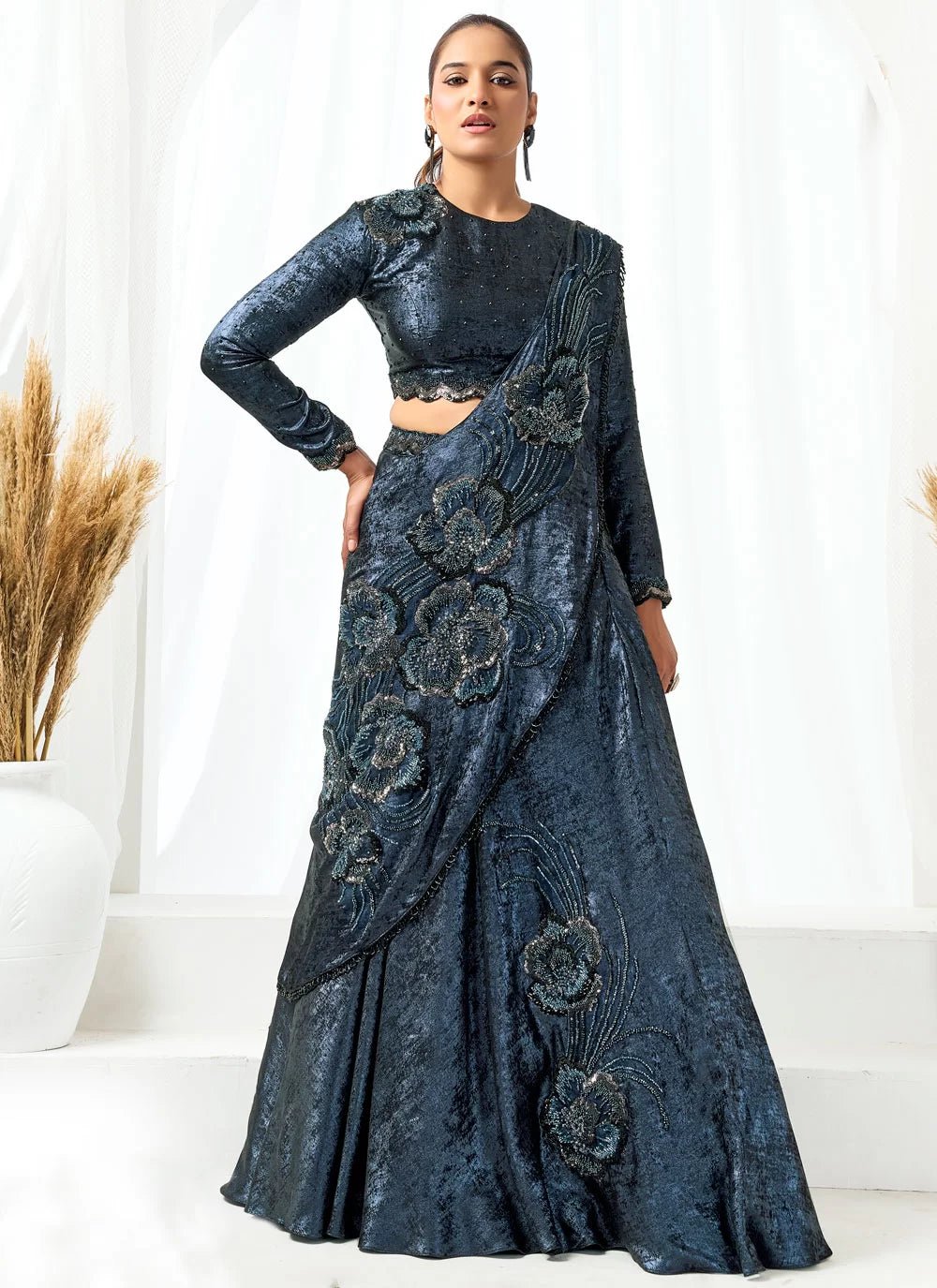 Stunning Night Blue MNVL - Indian Dress House 786