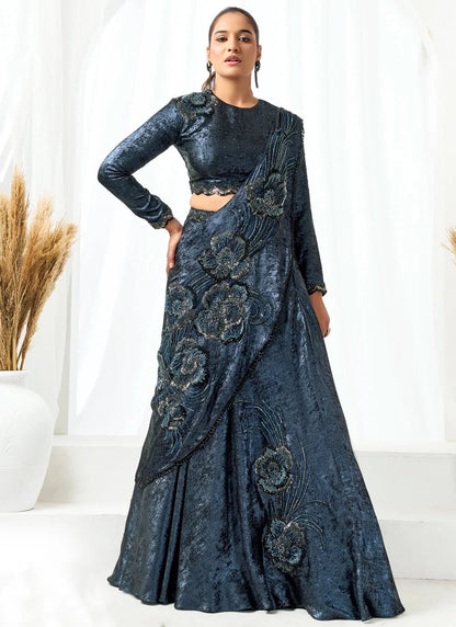 Stunning Night Blue MNVL - Indian Dress House 786