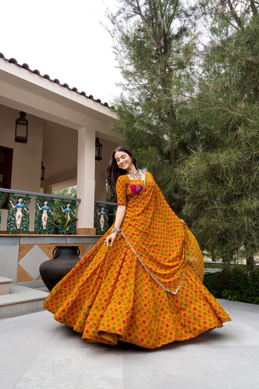 Stunning Orange Printed NVL - Indian Dress House 786