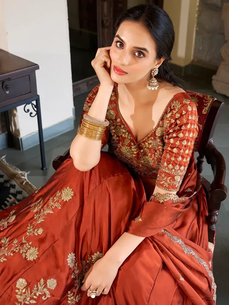 Stunning Orange ZNL - Indian Dress House 786