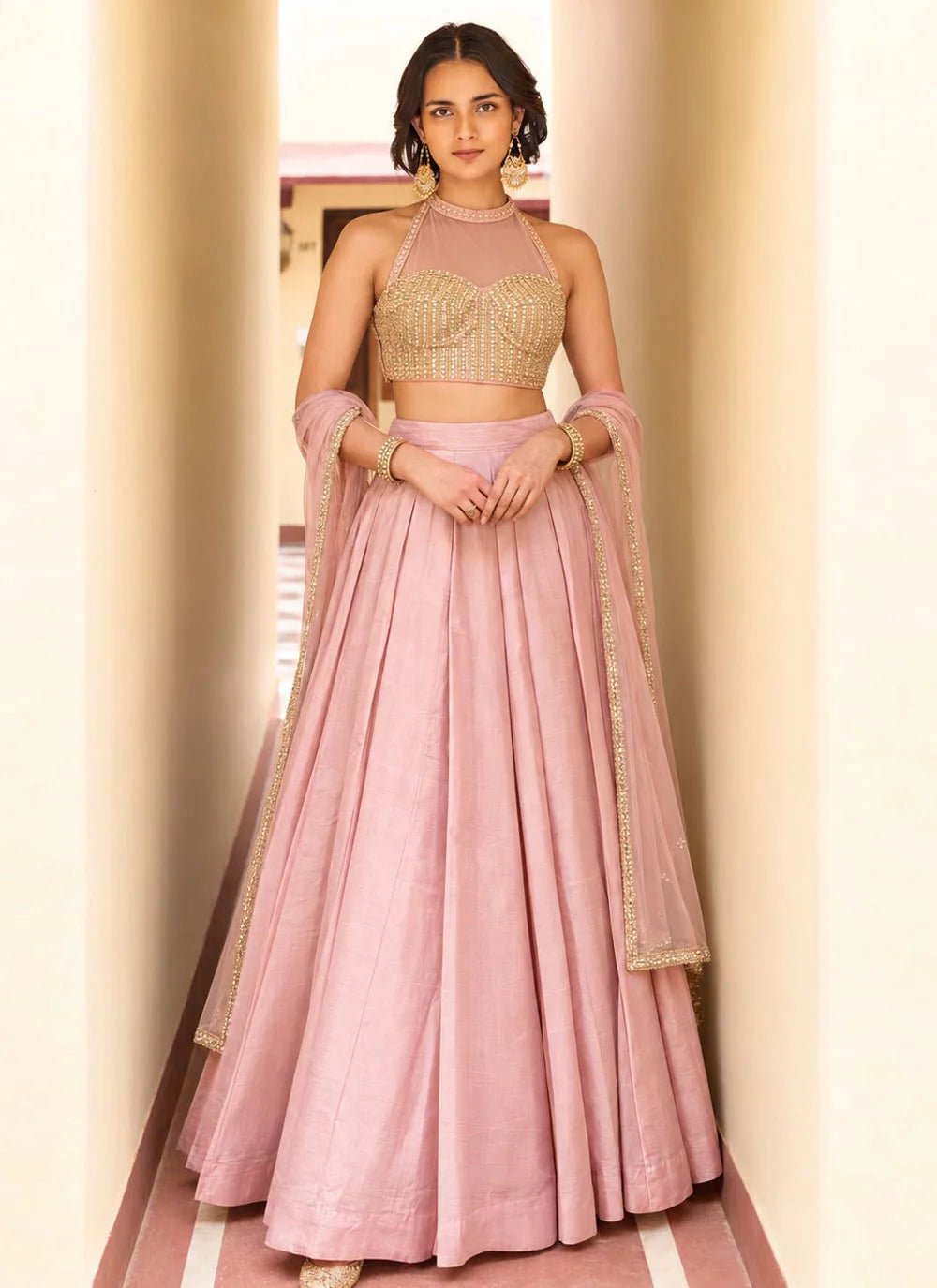 Stunning Pastel Pink ARL - Indian Dress House 786