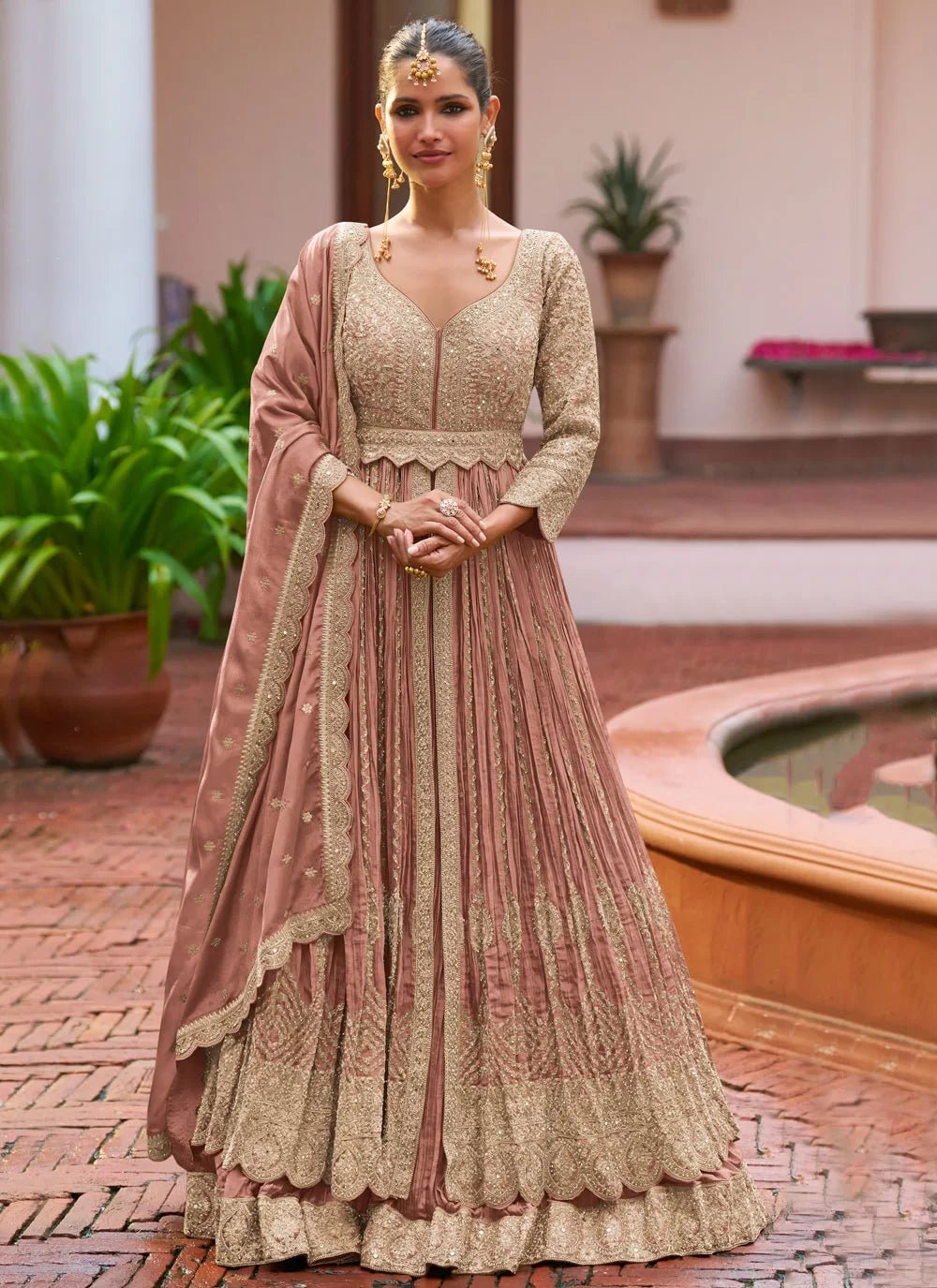 Stunning Peachy GKMJ - Indian Dress House 786