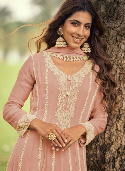 Stunning Peachy Pink SYIA - Indian Dress House 786
