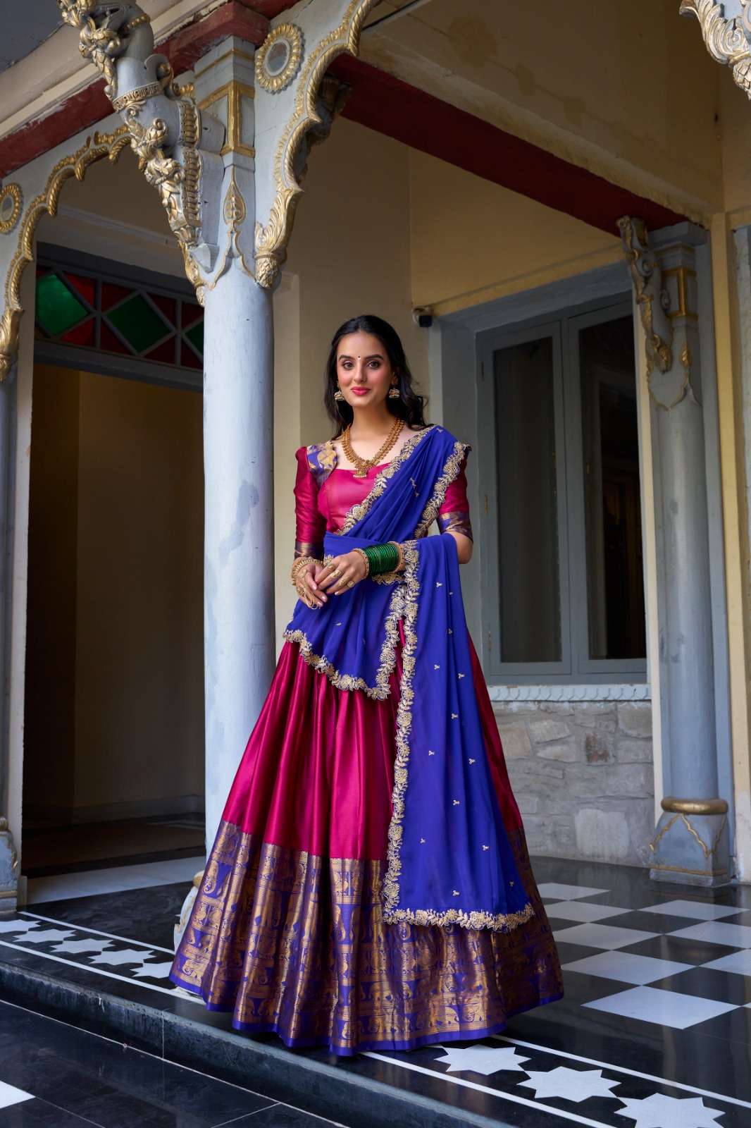 Stunning Pink & Blue TL - Indian Dress House 786