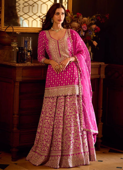 Stunning Pink Floral SSL - Indian Dress House 786