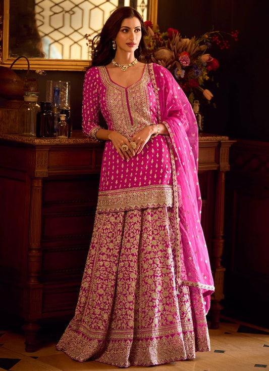 Stunning Pink Floral SSL - Indian Dress House 786