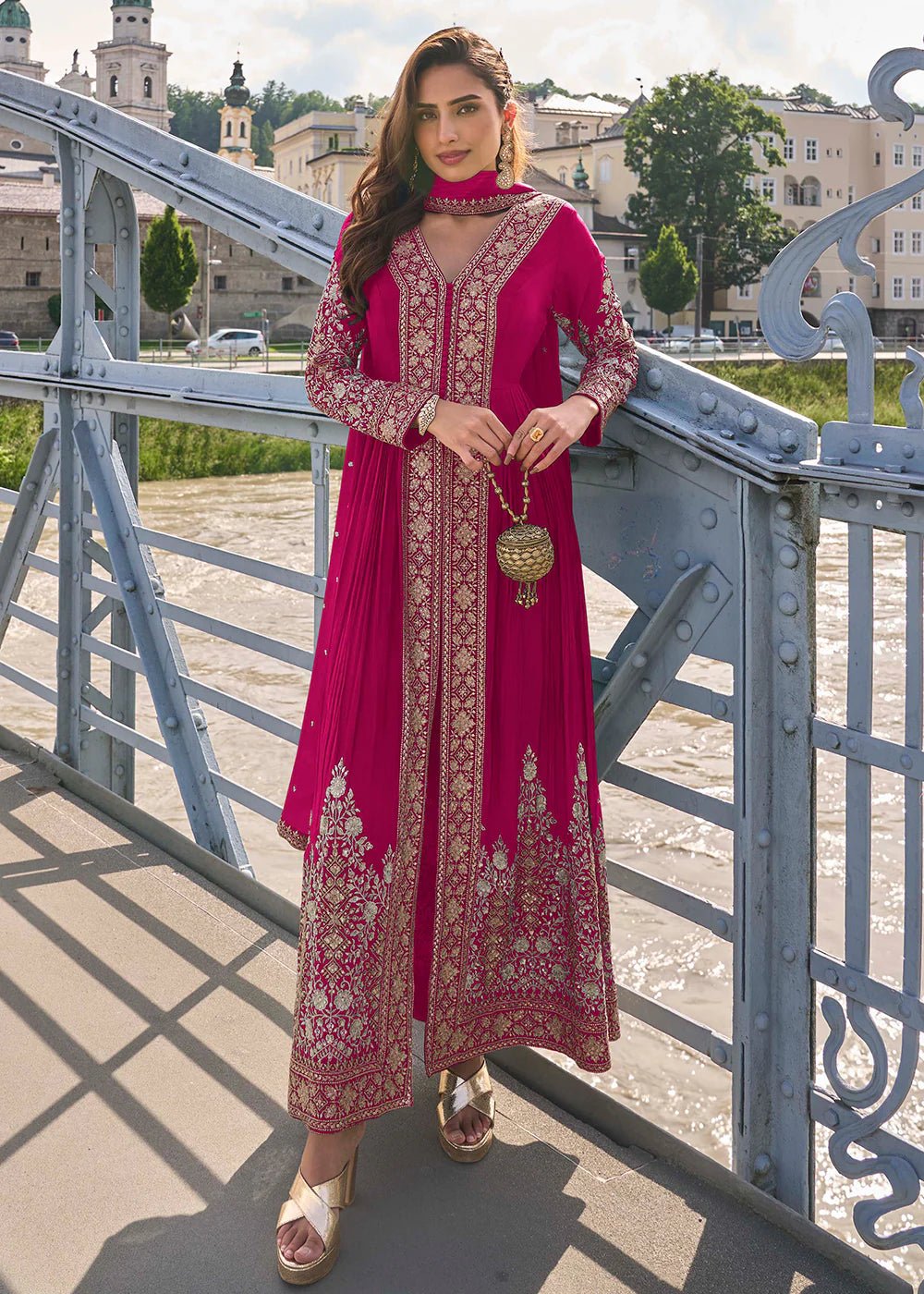 Stunning Pink GFJ - Indian Dress House 786