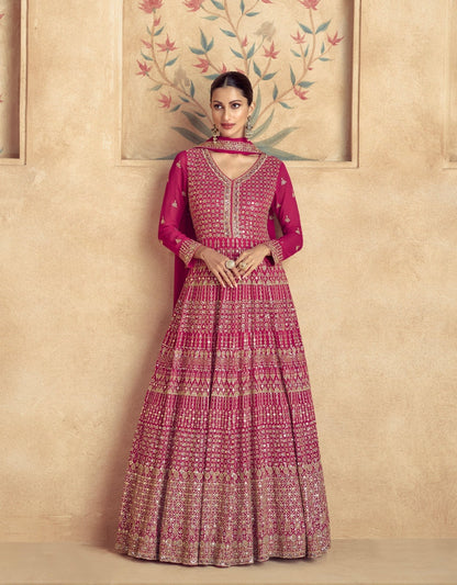 Stunning Pink & Gold ASMG - Indian Dress House 786