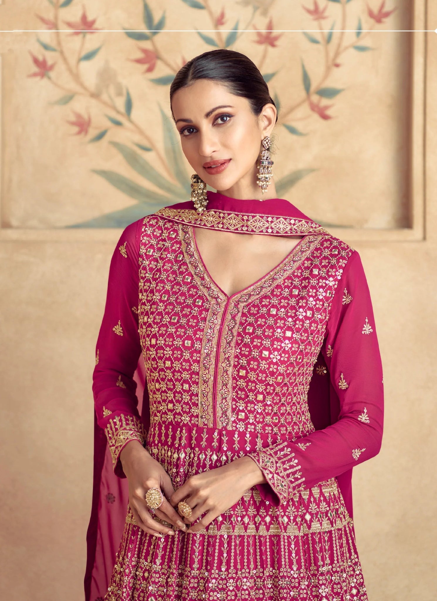 Stunning Pink & Gold ASMG - Indian Dress House 786