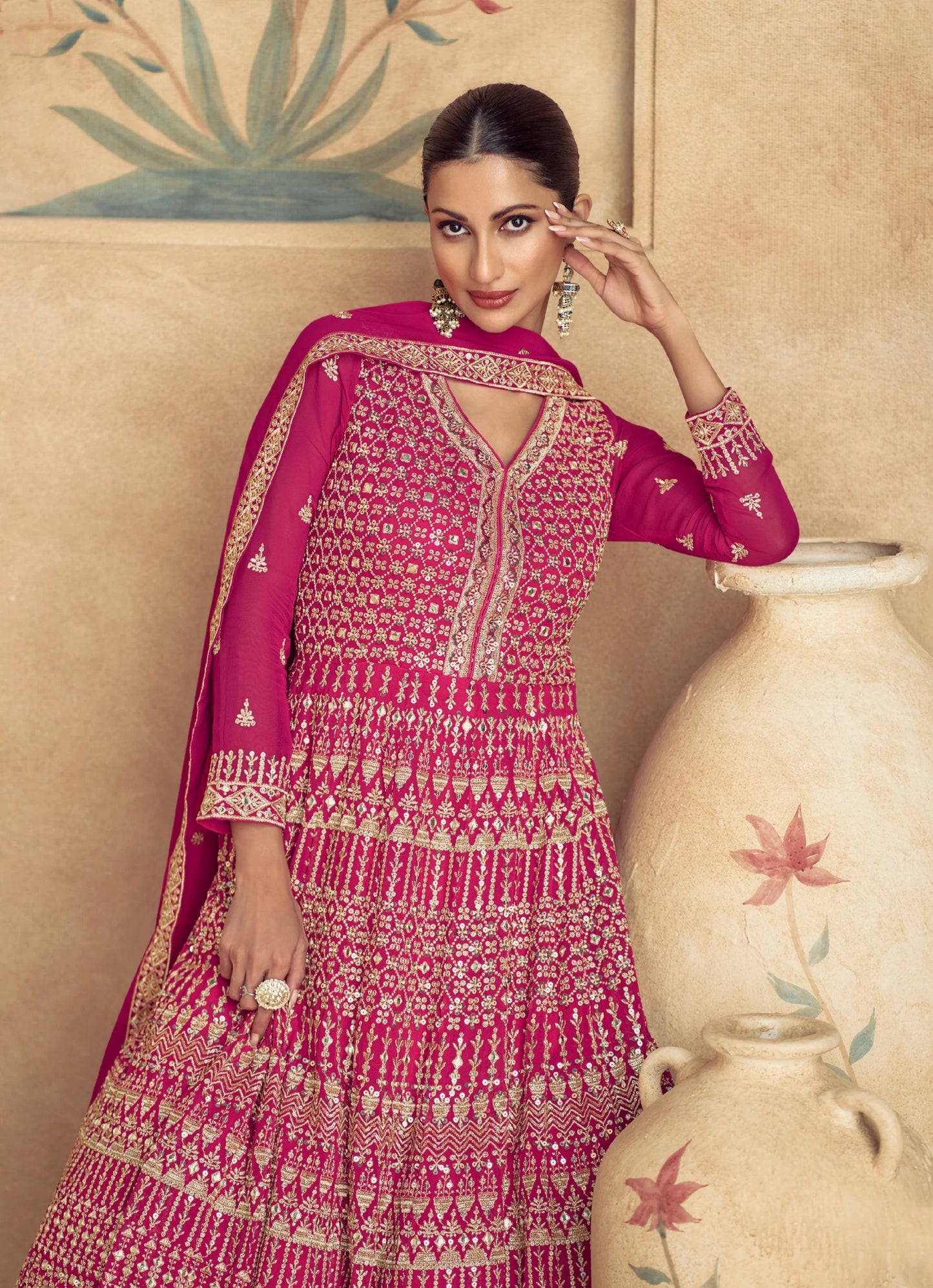 Stunning Pink & Gold ASMG - Indian Dress House 786