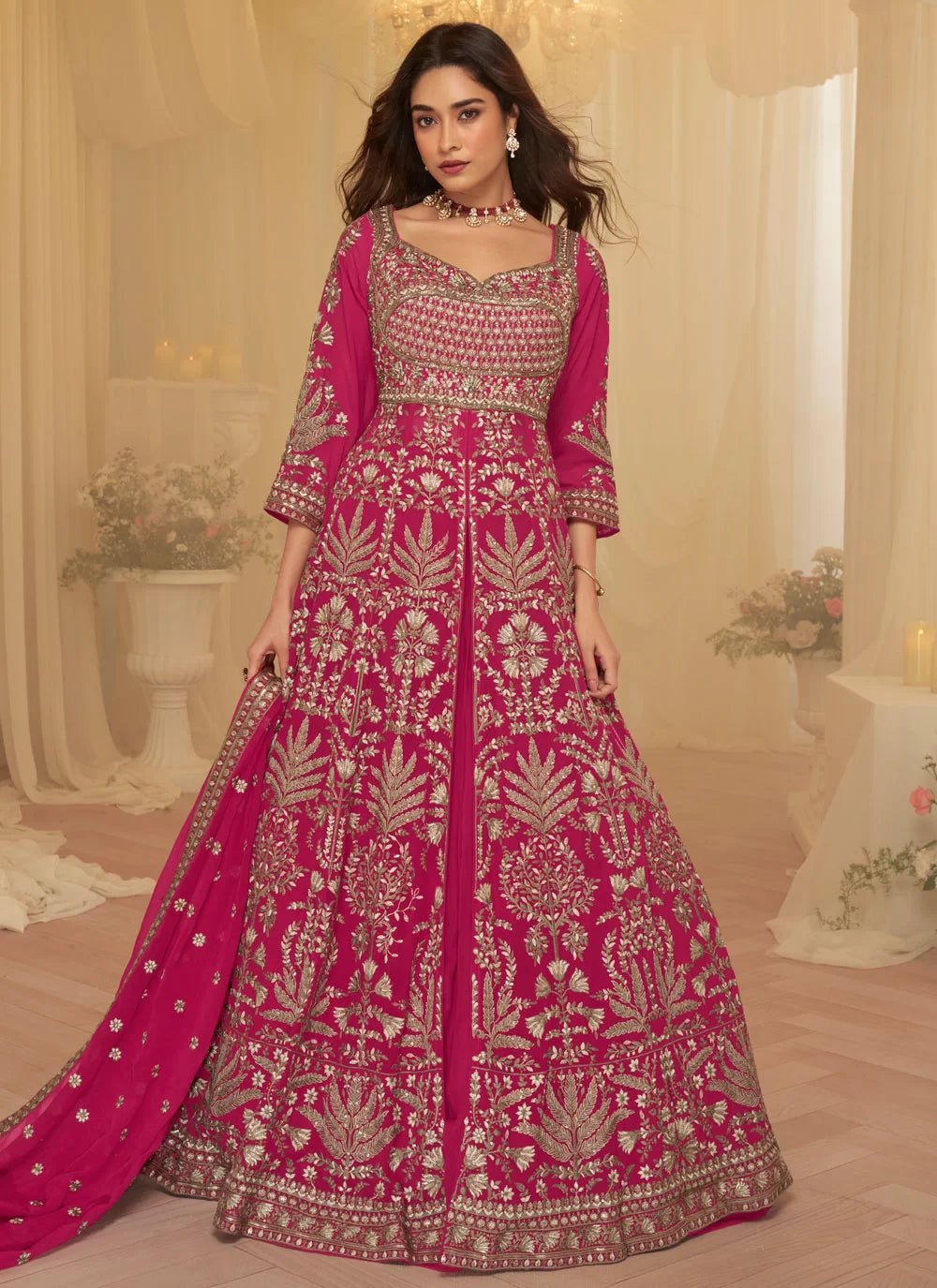 Stunning Pink & Gold SYRJ - Indian Dress House 786
