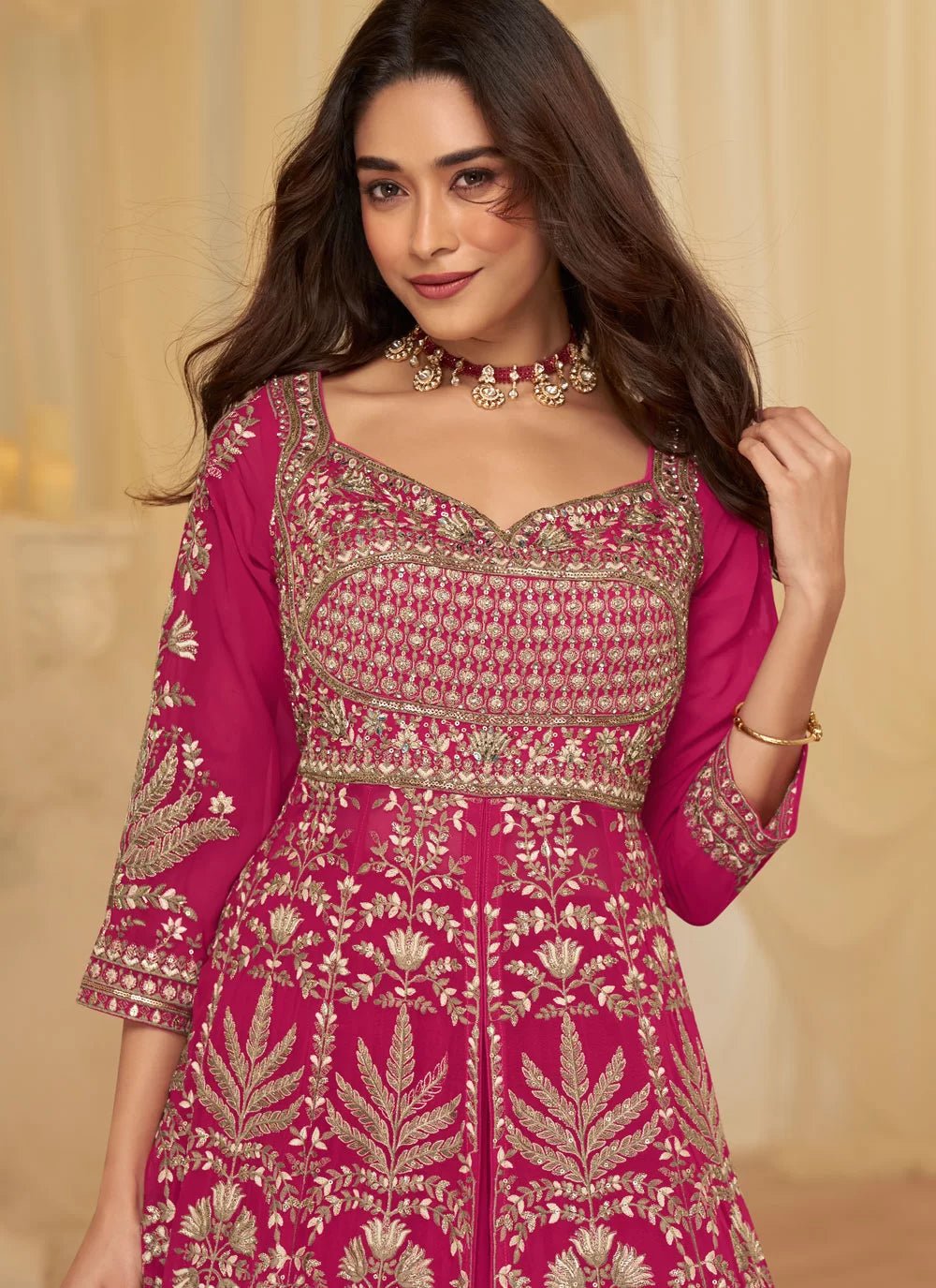 Stunning Pink & Gold SYRJ - Indian Dress House 786