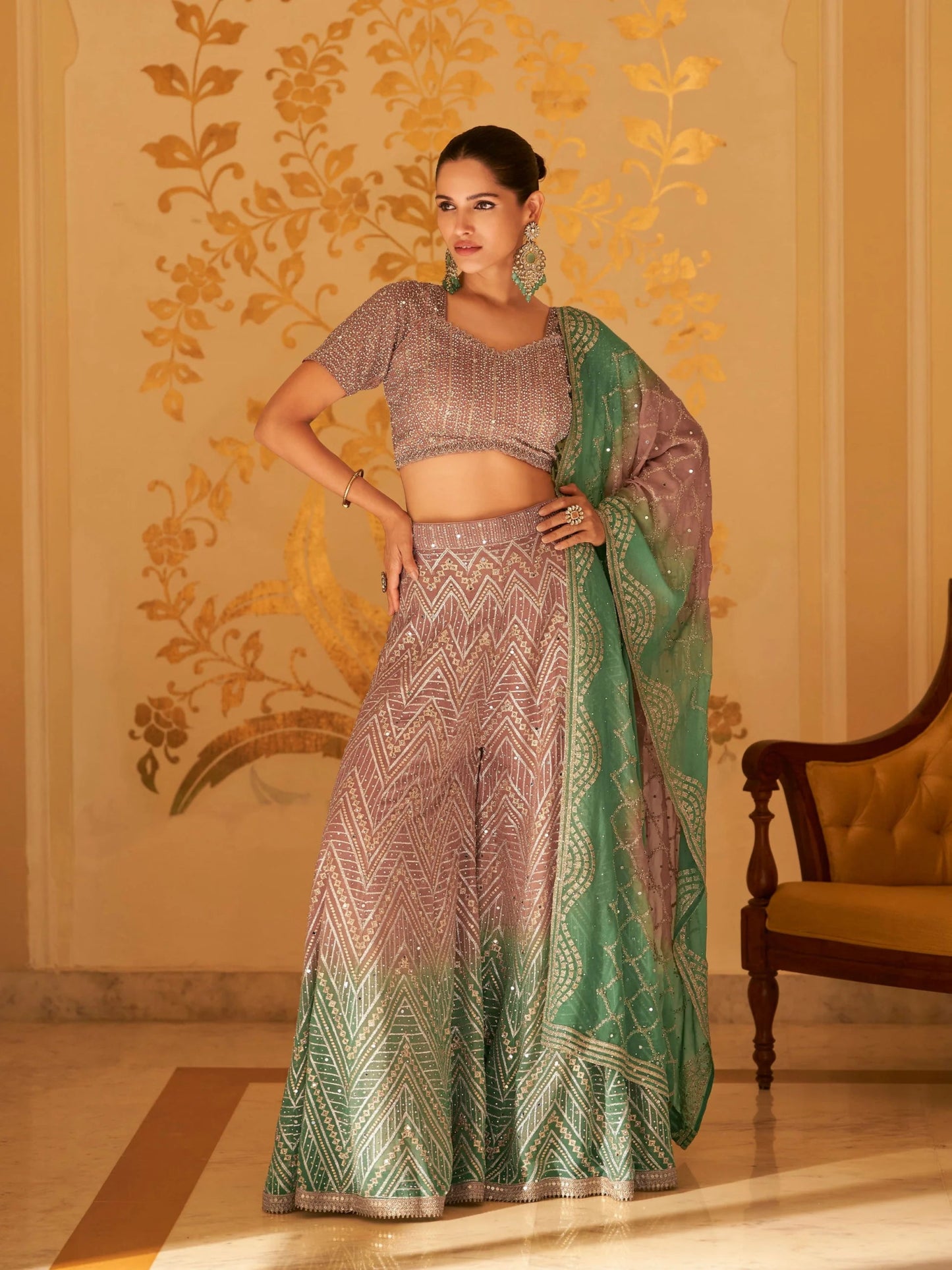 Stunning Pink & Green SYLP - Indian Dress House 786