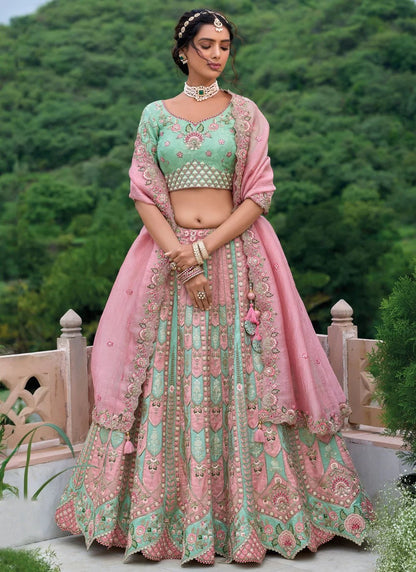 Stunning Pink & Mint ANARL - Indian Dress House 786