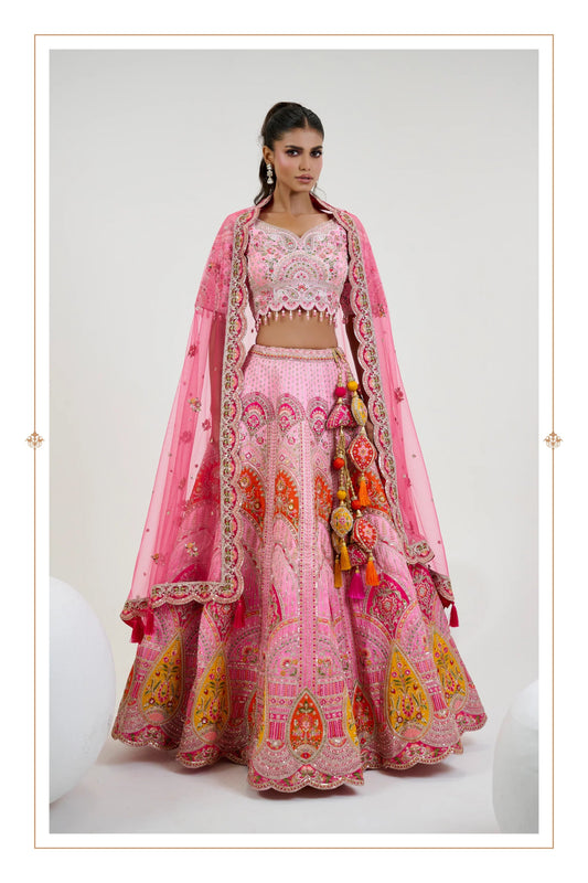 Stunning Pink Silk MC 1059 NWDL - Indian Dress House 786