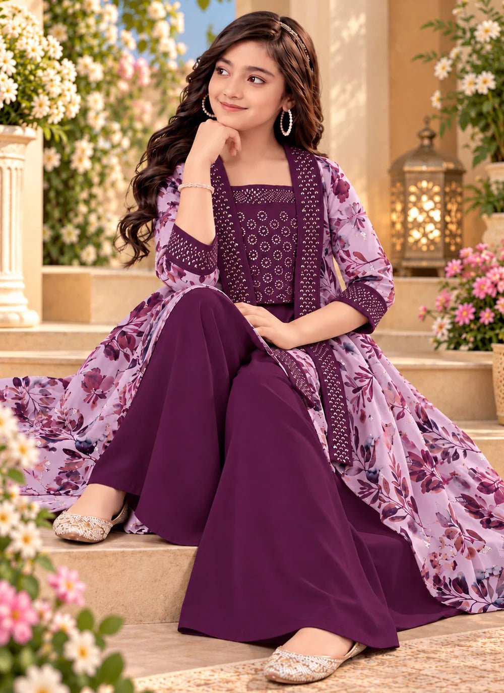 Stunning Plazzo with Throwover MK - Indian Dress House 786