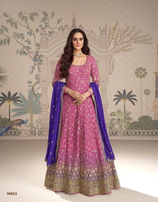 Stunning Purple & Blue SYSA - Indian Dress House 786