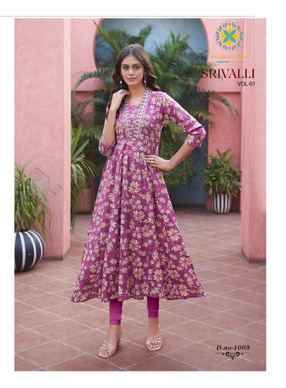 Stunning Purple Floral PTS 1003 FVD - Indian Dress House 786