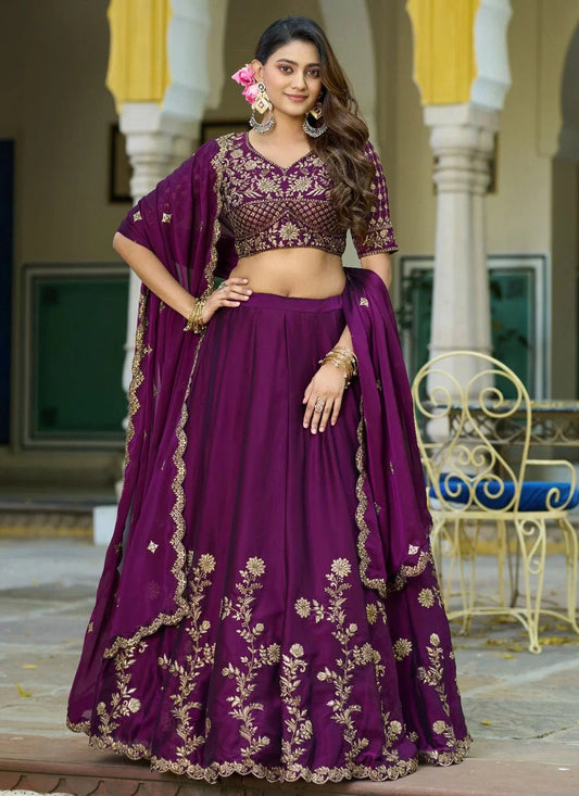 Stunning Purple Floral ZNL - Indian Dress House 786