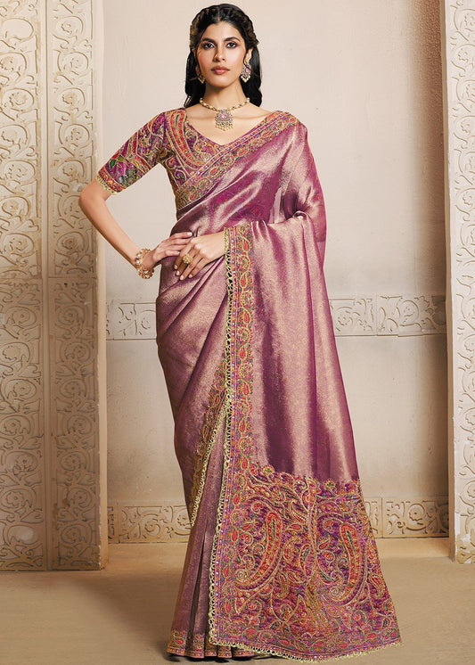 Stunning Purple MHR Saree - Indian Dress House 786