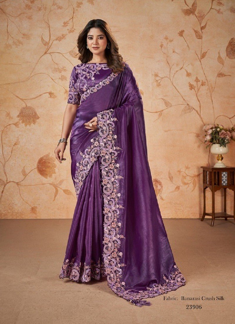 Stunning Purple MMD 23906 SAREE - Indian Dress House 786