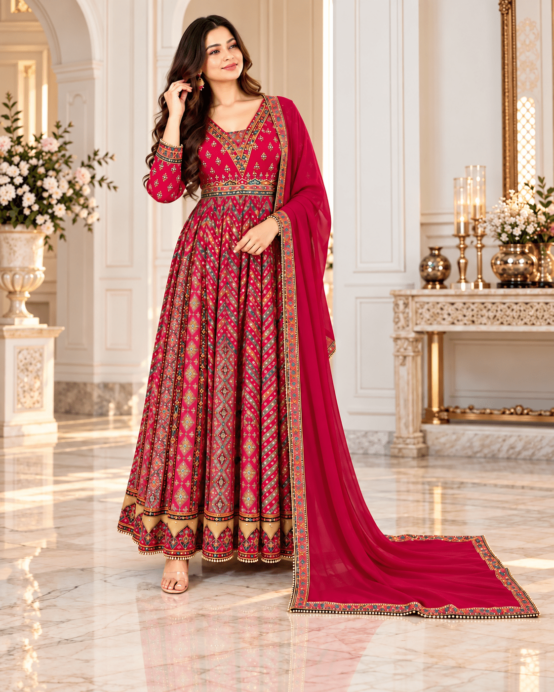 Stunning Red ANJZ FVD - Indian Dress House 786