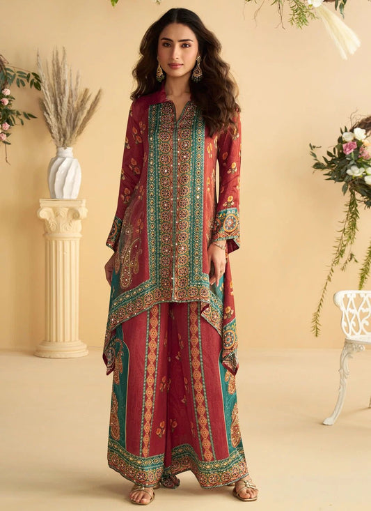 Stunning Red & Blue SYARP - Indian Dress House 786