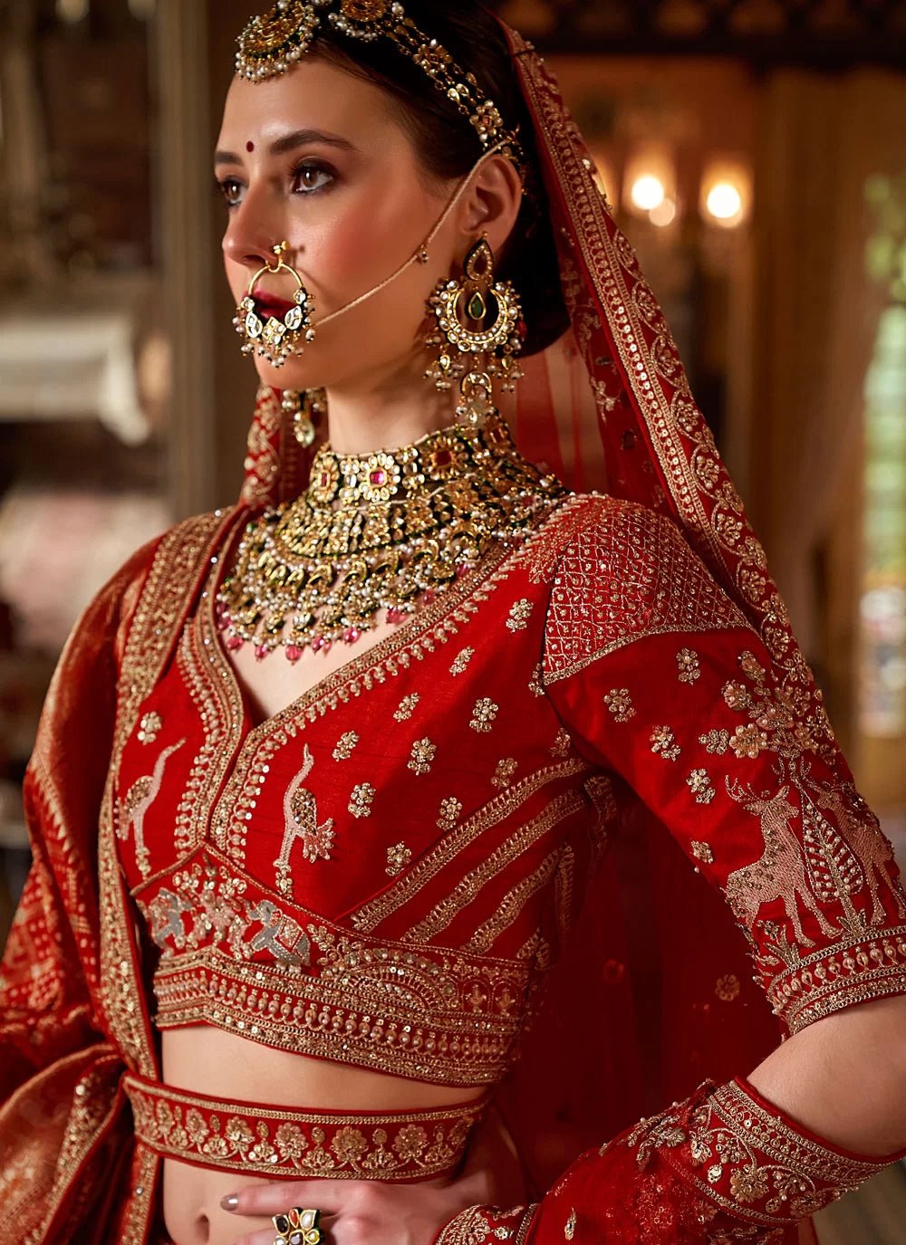 Stunning Red Bridal MJL - Indian Dress House 786