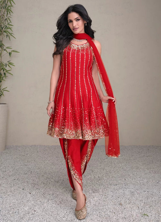 Stunning Red Dhoti SYJN - Indian Dress House 786