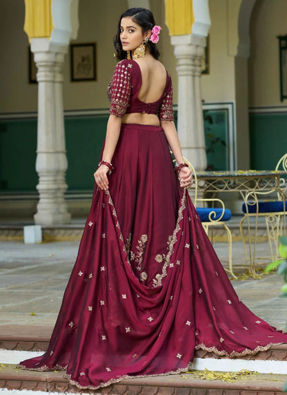 Stunning Red Floral L ZNL - Indian Dress House 786