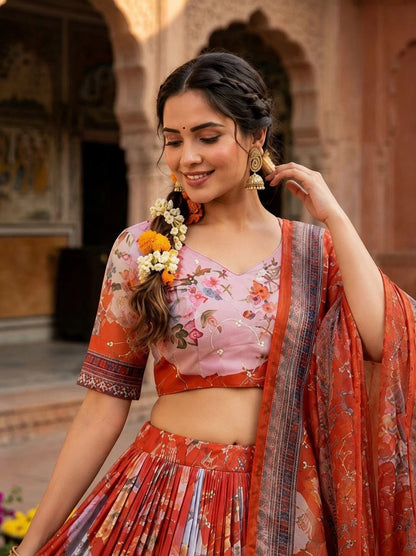 Stunning Red Floral ZNL - Indian Dress House 786