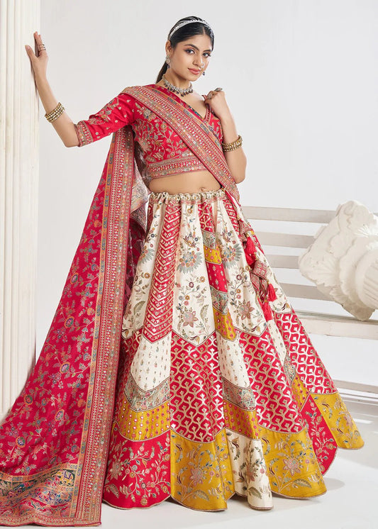Stunning Red Multi Color KFBL - Indian Dress House 786