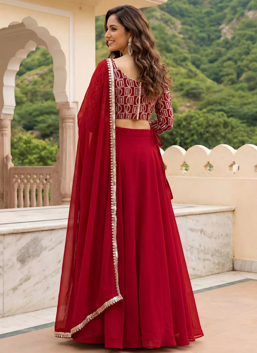 Stunning Red ZGL - Indian Dress House 786