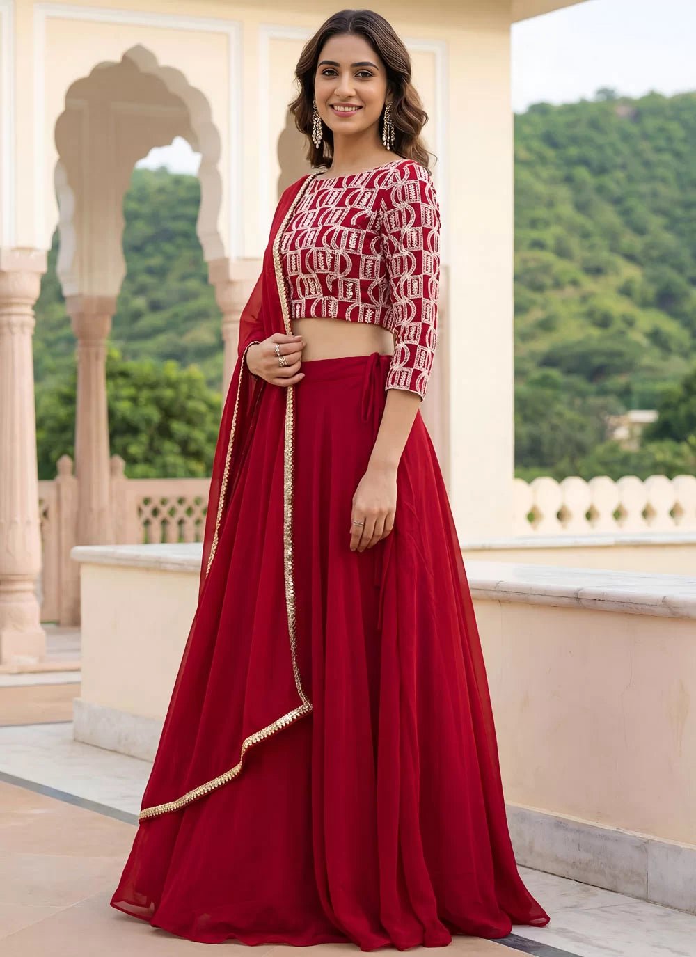 Stunning Red ZGL - Indian Dress House 786