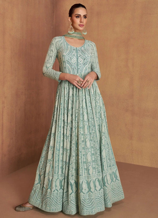 Stunning Sea Blue GKRG - Indian Dress House 786