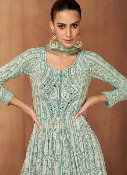 Stunning Sea Blue GKRG - Indian Dress House 786