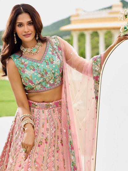 Stunning Soft Pink & Blue CCL - Indian Dress House 786