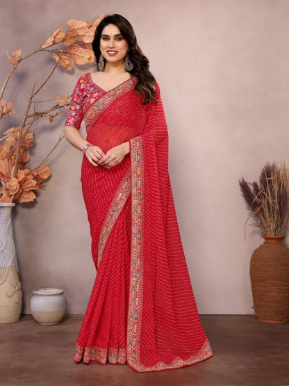 Stunning Striped Sakhi Saree - Indian Dress House 786