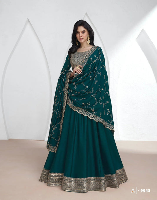 Stunning Teal ASJ - Indian Dress House 786