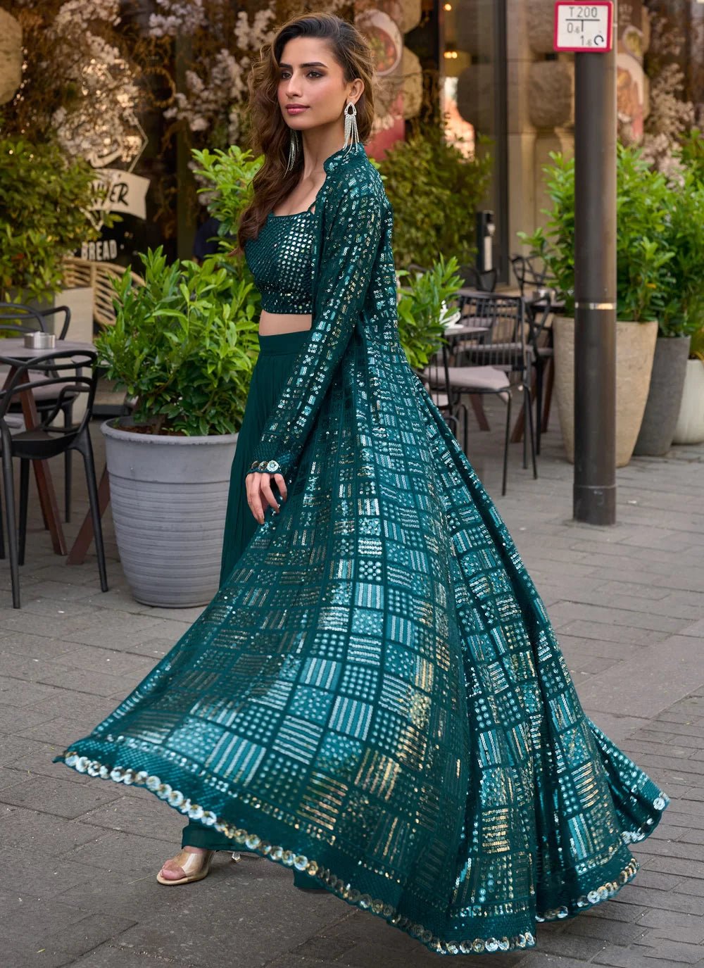 Stunning Teal SRP - Indian Dress House 786