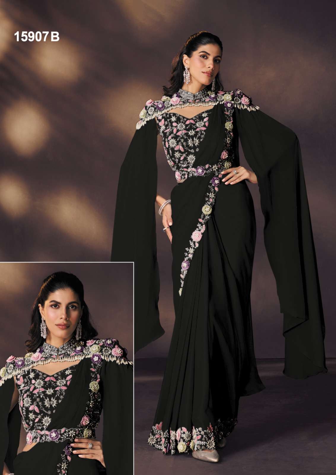 Stunning Unique Shoulder Style MHC SAREE - Indian Dress House 786
