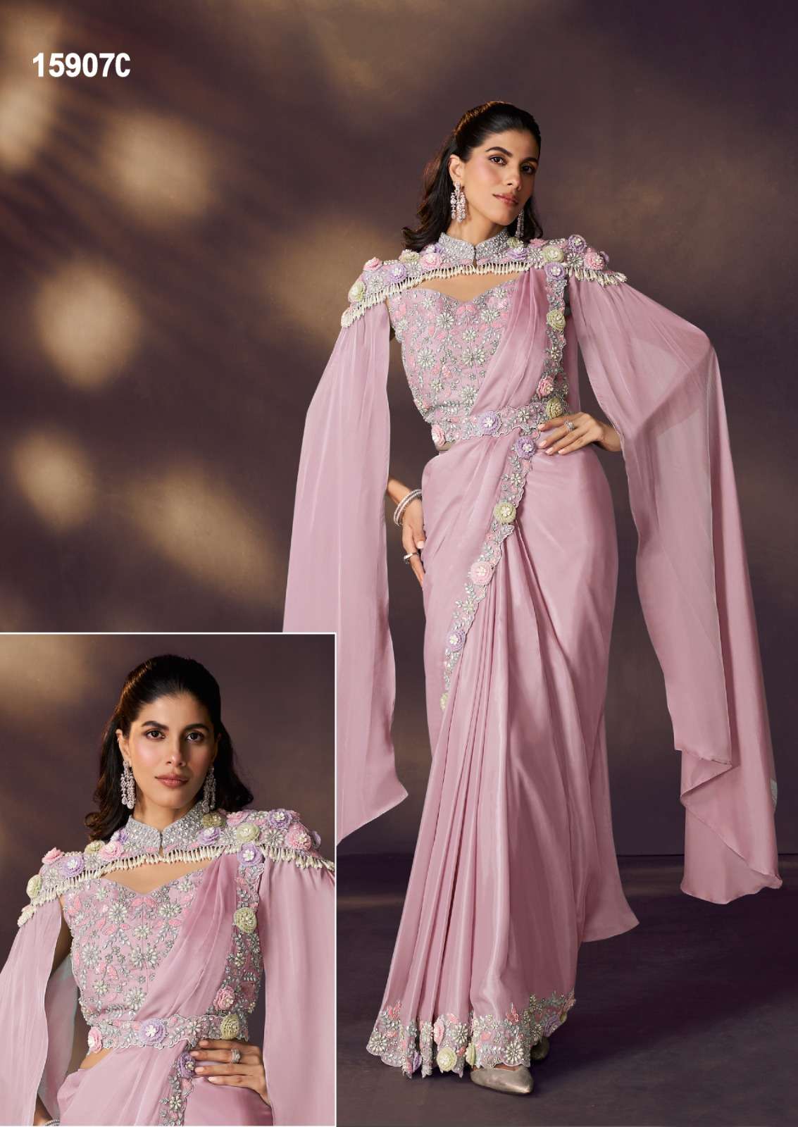 Stunning Unique Shoulder Style MHC SAREE - Indian Dress House 786
