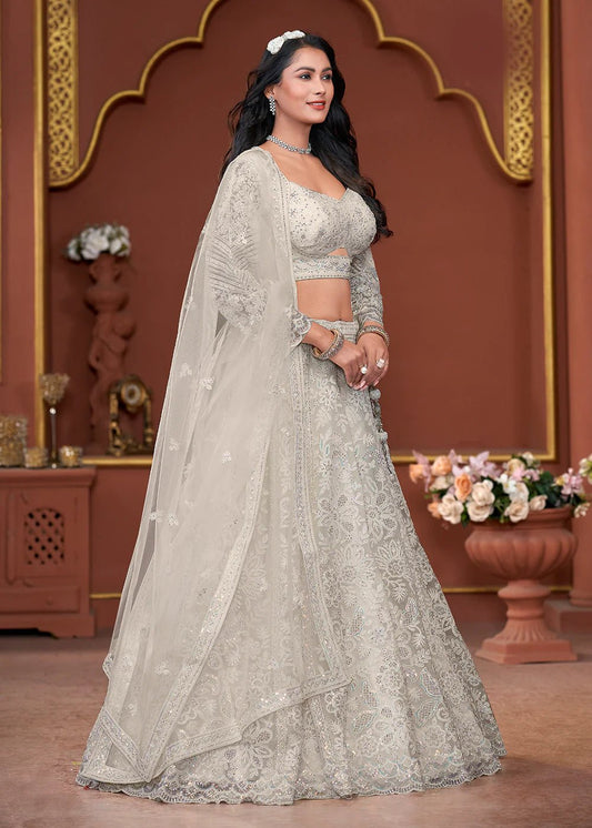 Stunning White Floral ANTL - Indian Dress House 786