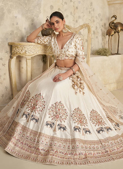 Stunning White & Gold KFBL - Indian Dress House 786