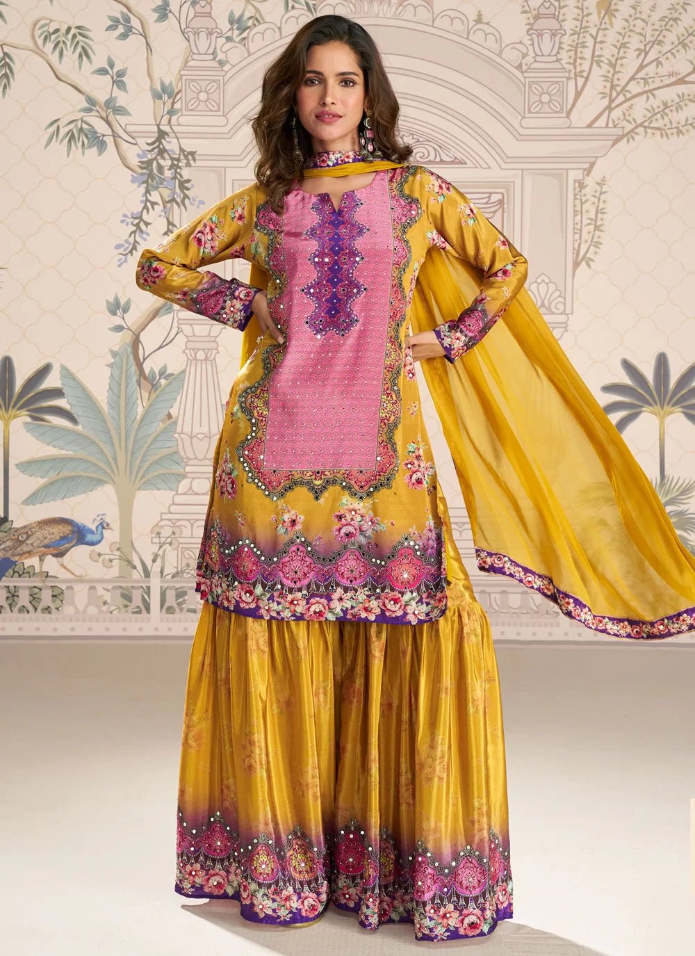 Stunning Yellow & Pink SYKP - Indian Dress House 786