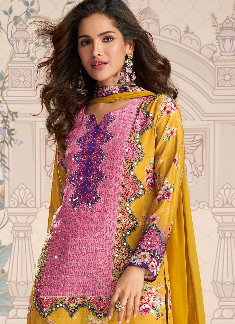 Stunning Yellow & Pink SYKP - Indian Dress House 786