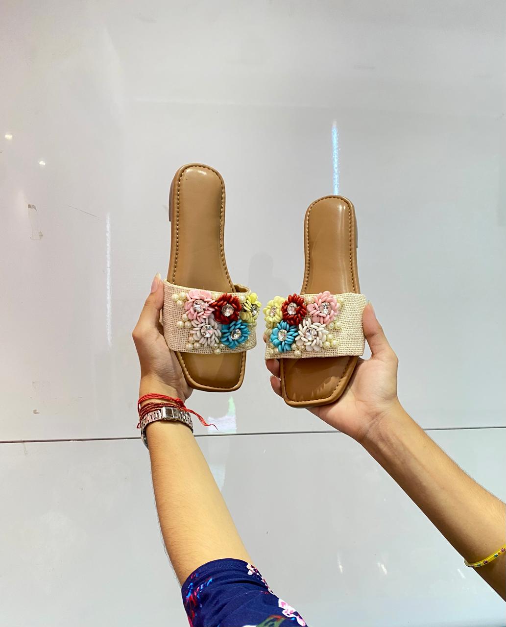 Stylish Beige MC Floral FBS - Indian Dress House 786