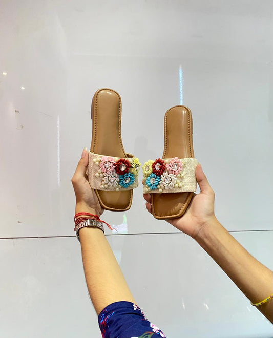 Stylish Beige MC Floral FBS - Indian Dress House 786